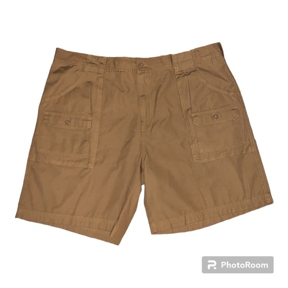 NWT Cabela’s men’s cargo hiking shorts size 44 rye beige 5 pocket big and tall - Picture 1 of 7